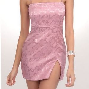 Sparkling Jacquard Dress in Dusty Rose